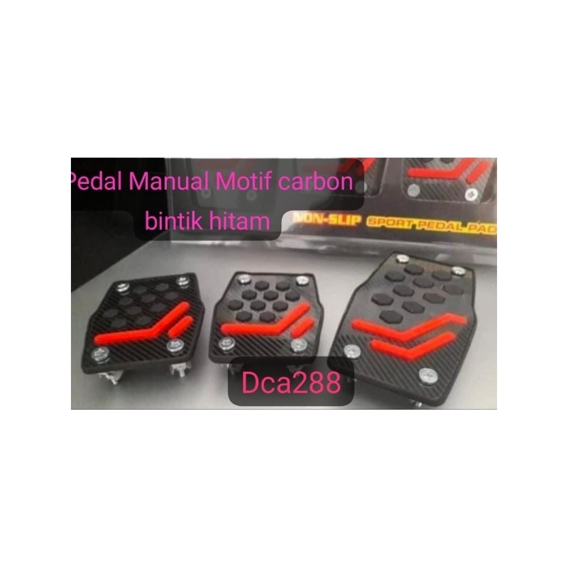 Cover Pedal Gas Variasi Non Slip Pedal Kaki Mobil Manual & Pedal Mobil Matic Motif Carbon Premium