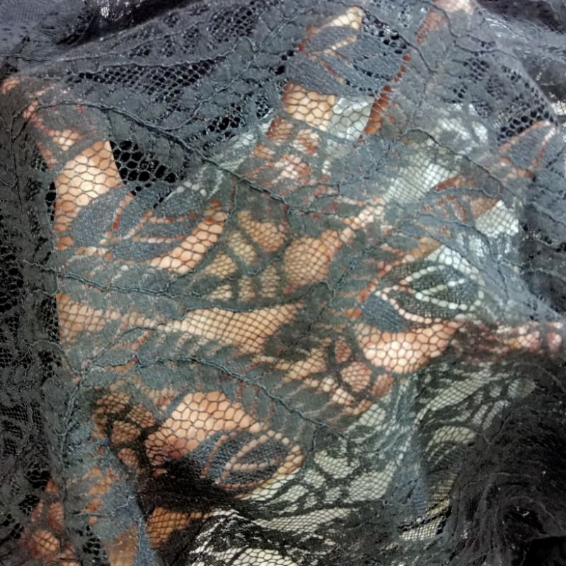 Kain Brokat Semi Prada - Kain Brokat Motif Bunga Import - Kain Katun Brokat - Kain Brukat Warna Hita