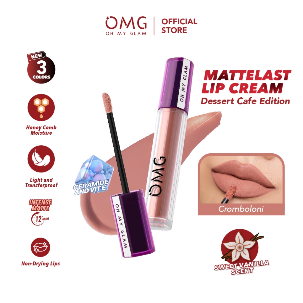 [SPECIAL DESSERT EDITION] OMG OH MY GLAM Mattelast Lip Cream 28 Cromboloni 2.9 g -  Lip Cream Matte 