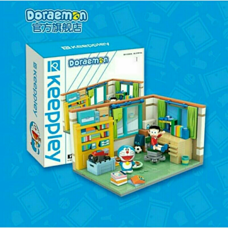 Lego Brick Keeppley Doraemon Nobita Room Kamar Nobita Diorama Original Keeppley Asli 100%