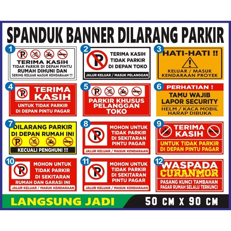 SPANDUK BANNER DILARANG PARKIR