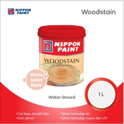 Nippon Paint Woodstain/Cat Kayu Water-Based Gloss 1L