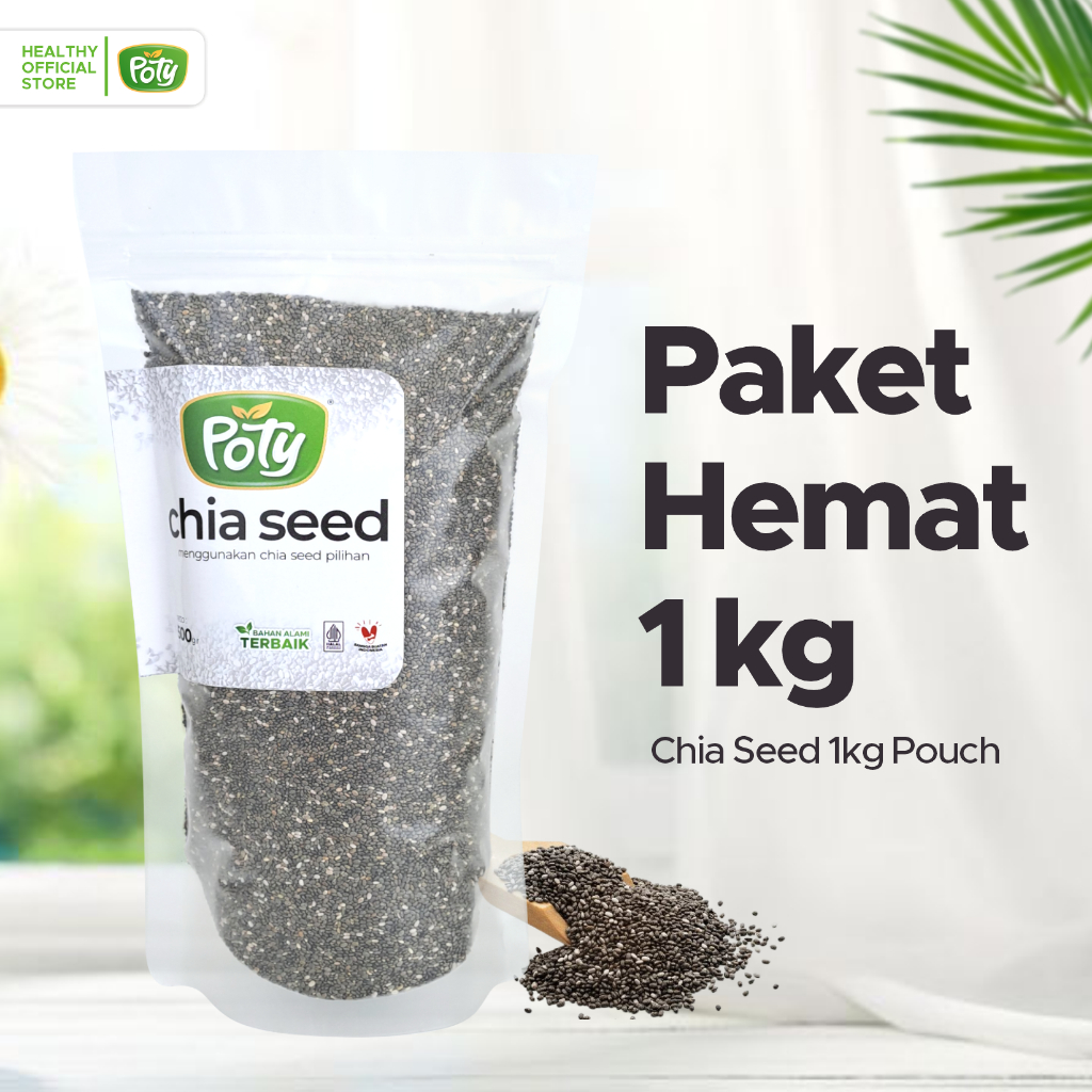 

Chia Seed Premium Organic Black Chiaseed Mexico Untuk Diet Detox Keto Alami Original 1 kg Poty