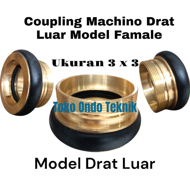 Coupling Machino 3 x 3 Drat Luar Penghubung Selang Pemadam dan Mesin Pemadaman