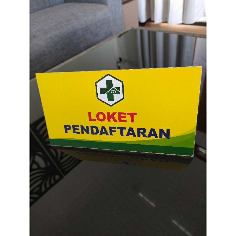 

Papan Akrilik Loket Pendaftaran | Papan Kasir Pendaftaran Custom Logo Free Desain
