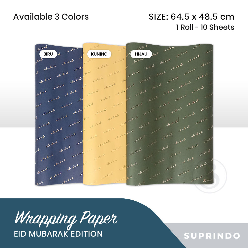 

(5 lembar) Premium Kertas Kado Foil EID MUBARAK SUPRINDO