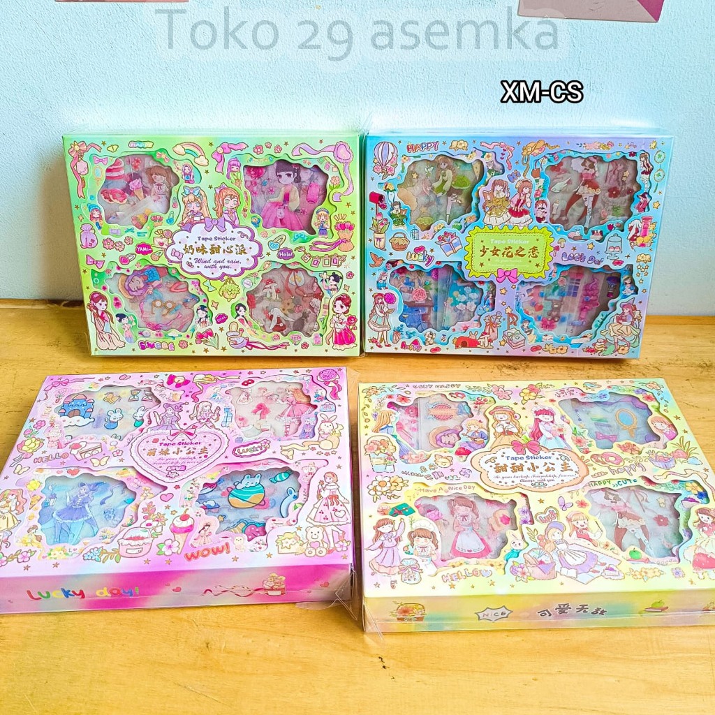 

STICKER BOX SENMU ISI 32LEMBAR KODE XM-CS SET DAILY MANUAL CUTE PATTERN DECORATIVE TAPE STICKER