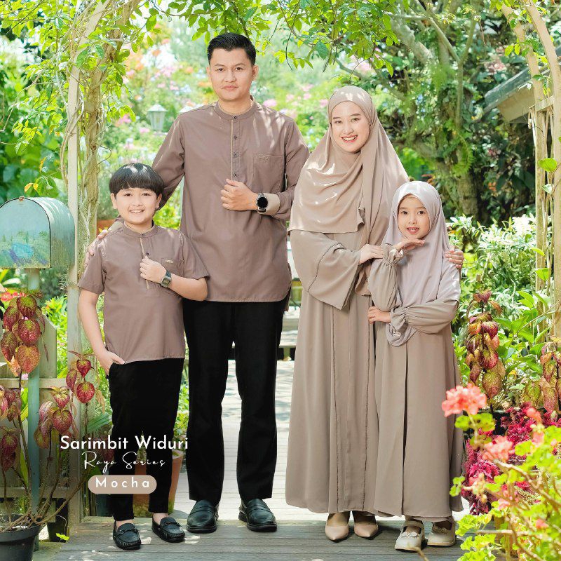 Widuri Collection raya series - Sarimbit keluarga - Sarimbit Lebaran -  Warna Mocha | Albata hijab