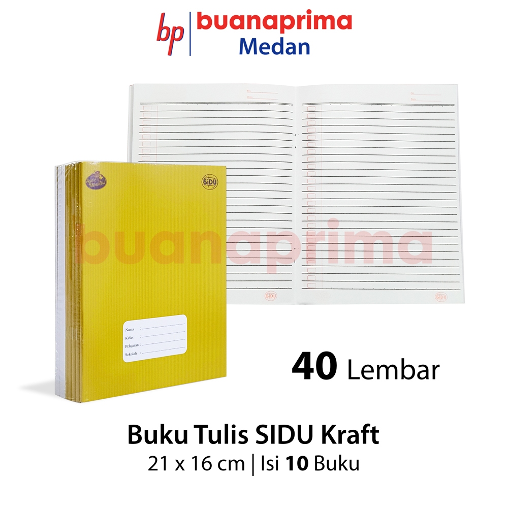

BUKU TULIS PENDEK KRAFT SIDU 40 Lembar isi 10 Buku Cover Coklat Kraft Sinar Dunia Notebook Catatan Sekolah A5 Kwarto