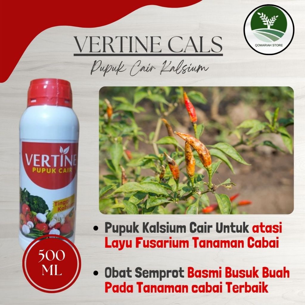 (TERBARU) VERTINE KALSIUM 500ML Pupuk untuk atasi layu fusarium tanaman cabe terbaik - Obat anti bus