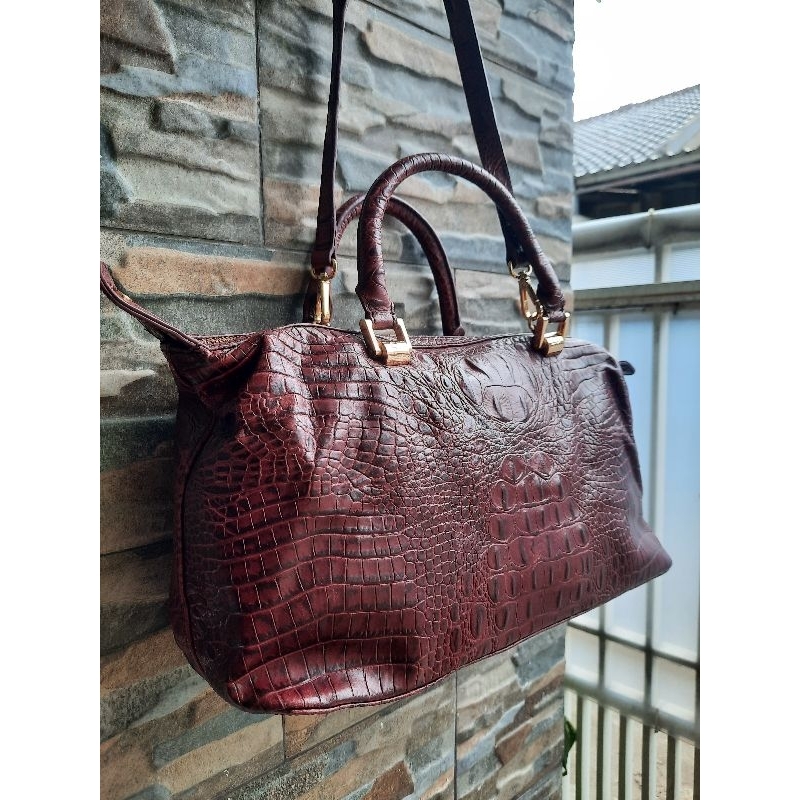 Totebag Maroon ENRICO COVERI - TAS PRELOVED BRANDED ORIGINAL
