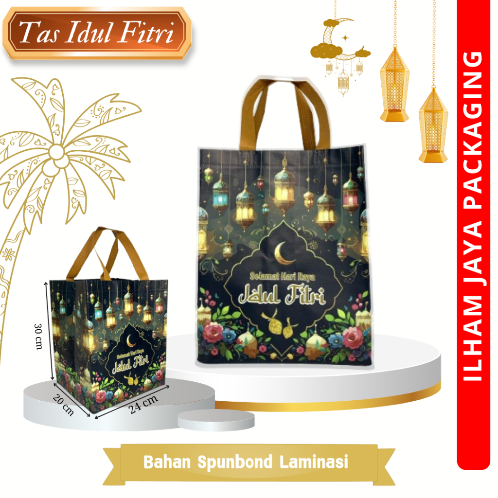 

ALTHEA Tas Hampers Lebaran Uk 24x30x20Cm Premium I Tas Lebaran Spunbond Laminasi I Tas Idul Fitri