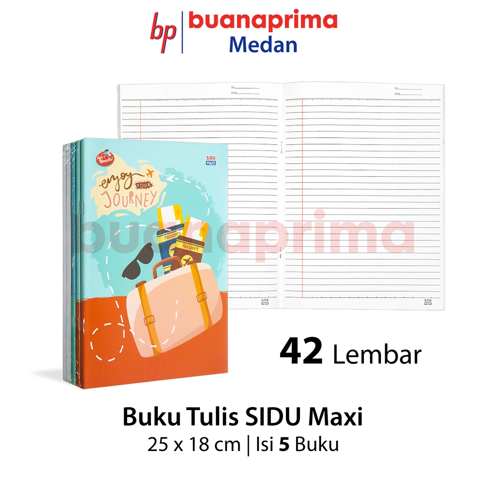 

Buku Tulis PANJANG SIDU MAXI 42 Lembar Boxy 1 Pack isi 5 Buku Notebook Sekolah Ukuran B5