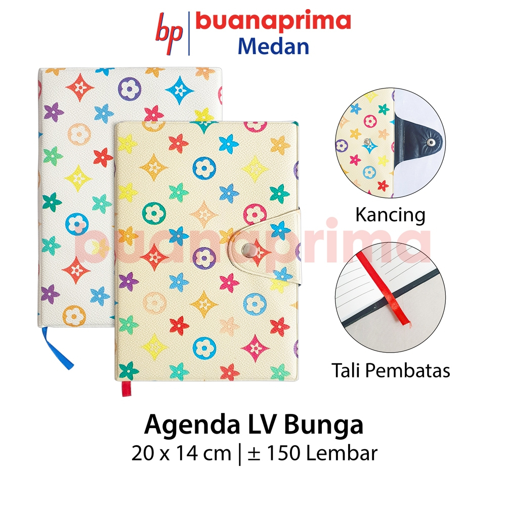 

Agenda MOTIF LV BUNGA Kancing 20 x 14 cm Planner A5 Notebook Branded
