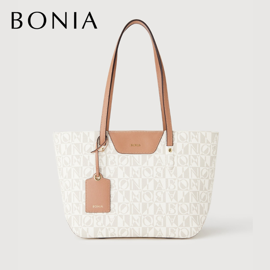 Bonia - Monogram Tote Bag latte