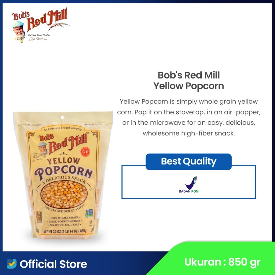 

Bob's Red Mill Popcorn ( Yellow Popcorn & White Popcorn ) 850 gr