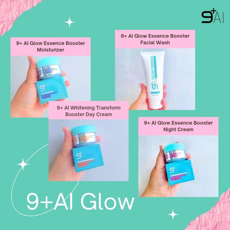 Jeddina skincare set BPOM || 9+IA glow series (lengkap) Facial wash, mousterizer, day & night cream,