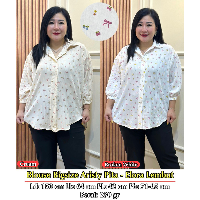 FINA BIGSIZE - (ARISTY BLOUSE KEKINIAN) ATASAN WANITA JUMBO BIGSIZE KEKINIAN