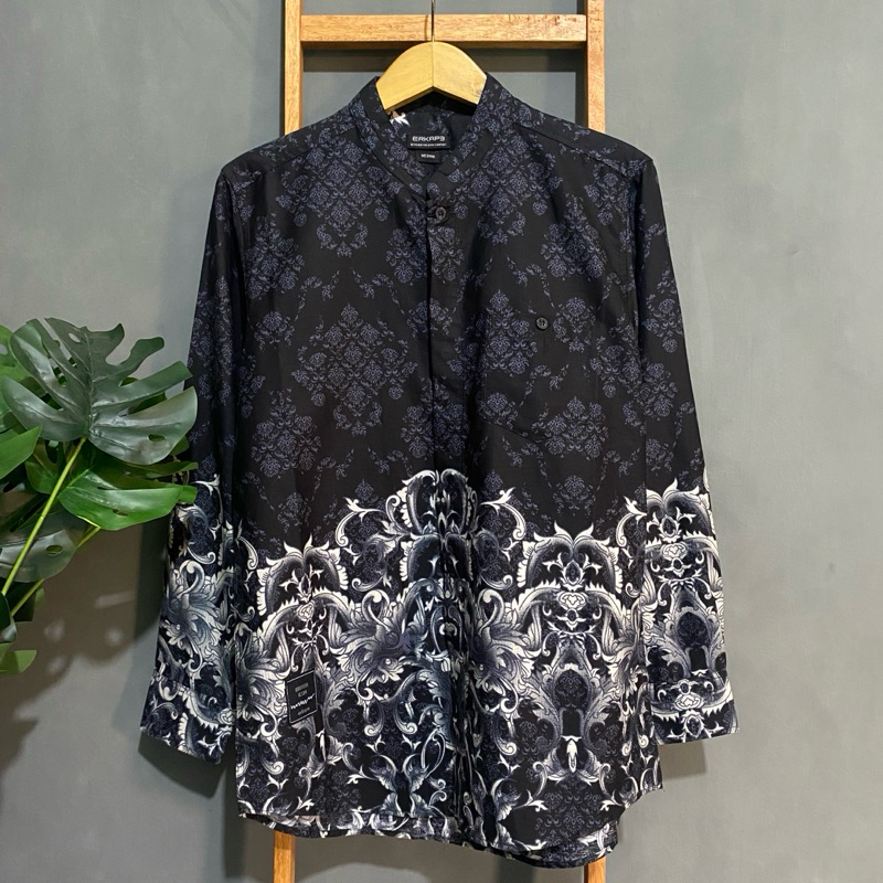 Kemko Erkape Motif Batik Kemeja Koko Pria Lengan Panjang