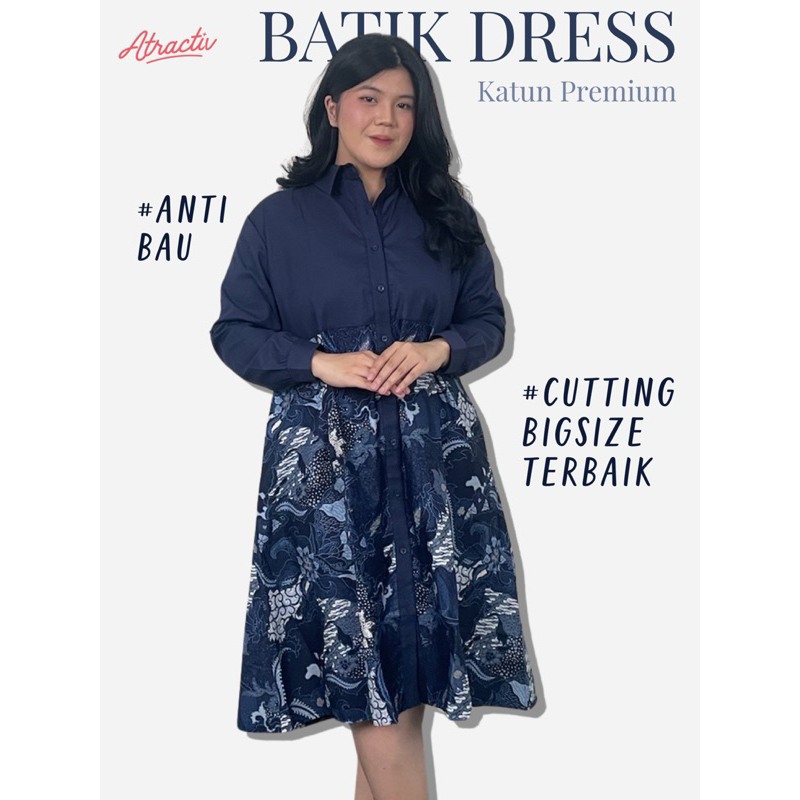 ATRACTIV Dress Batik Wanita Jumbo XL XXL XXXL 5L 6L 7L Tunik Dress LD120 LD130 LD135 LD142 LD150