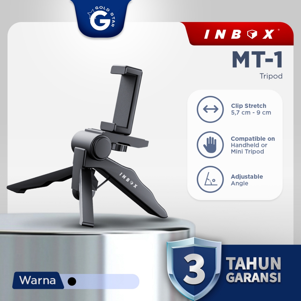 Inbox MT-1 Mini Tripod + Holder | Tongsis Stabilizer Vlog Smartphone Action Cam GoPro Handle Camera 