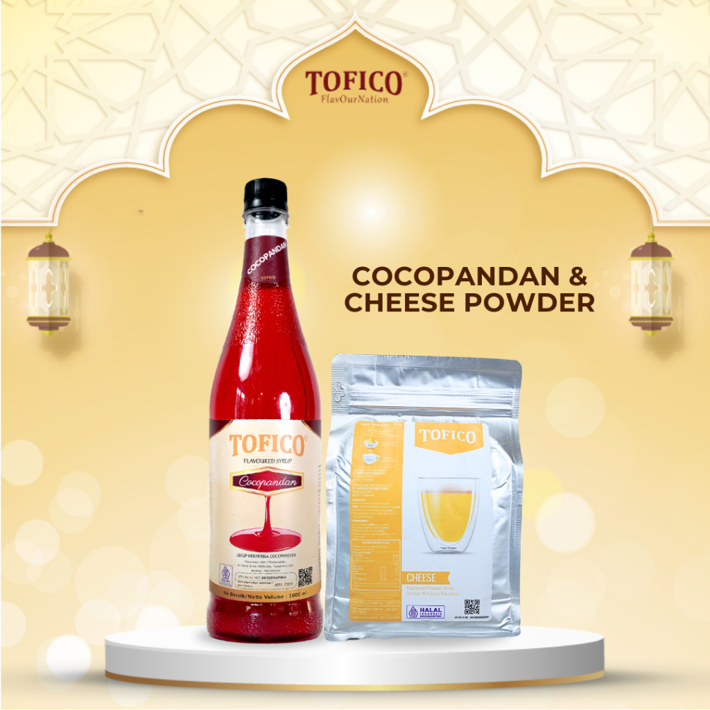 

PAKET SPECIAL RAMADAN Tofico Syrup Cocopandan 1L + Cheese Powder 1Kg