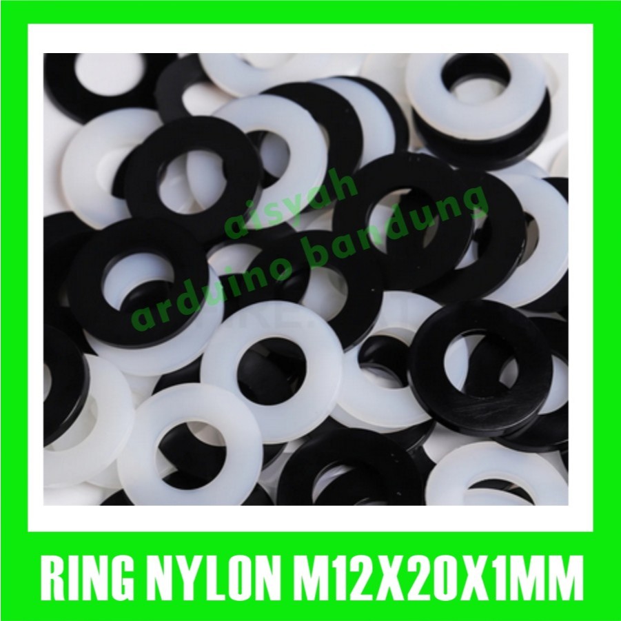Ring Plastik 12mm M12 Flat Nylon Washer Spacer 12x20x1mm Waser spacer