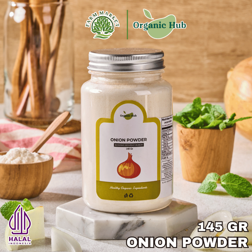 

Organic Hub Bawang Bombay Bubuk Rempah Bumbu Dapur Original Onion Powder Premium Quality 145 gr