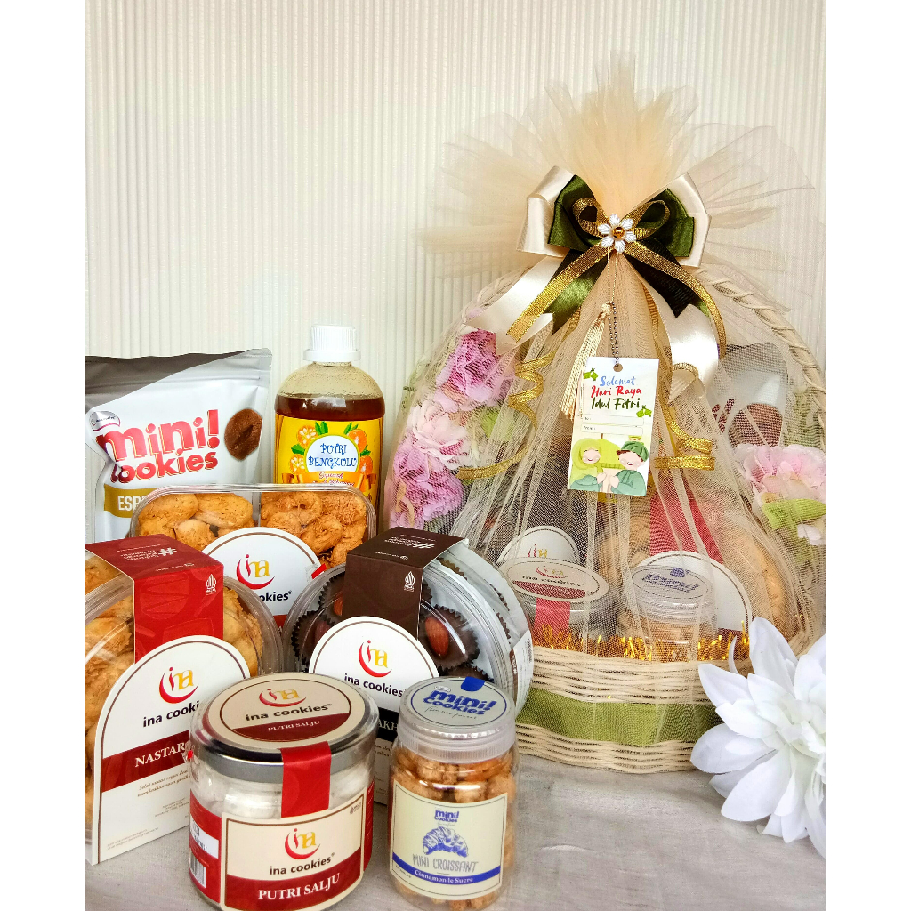 

Ready Stock Hampers Lebaran Kue Kering Ina Cookies Kemasan Parsel Keranjang Cantik