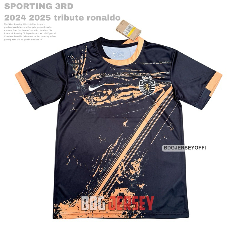 JERSEY SPORTING 3RD TRIBUTE RONALDO OFFICIAL 2024 2025 GRADE ORI TOP