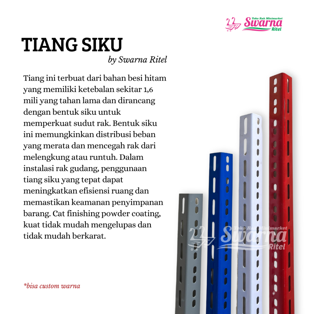 Aksesoris Rak Gudang / Tiang Rak Gudang / Tiang Siku