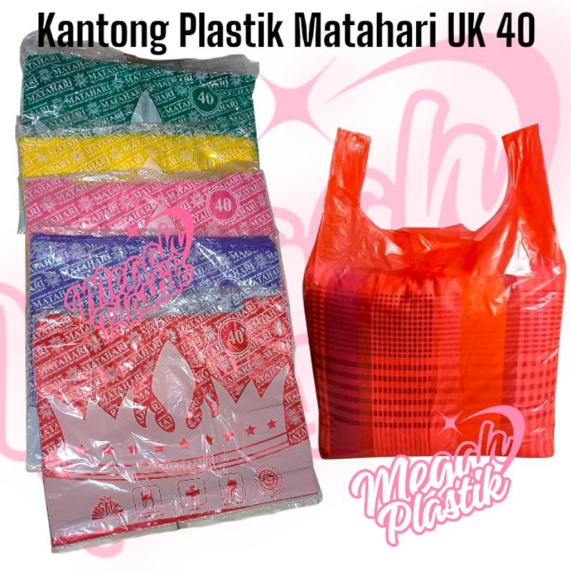 isi -+ 25lembar Kantong Plastik Matahari UK 40 Warna Warni/kantong plastik kresek jumbo