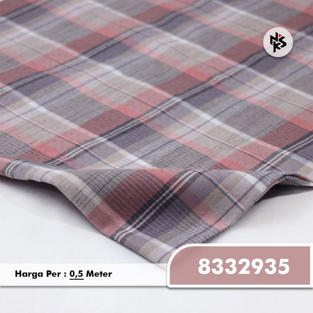 Kain Katun Combed 30s Premium Motif Kotak Benang Warna (Yarn Dyed) 1A