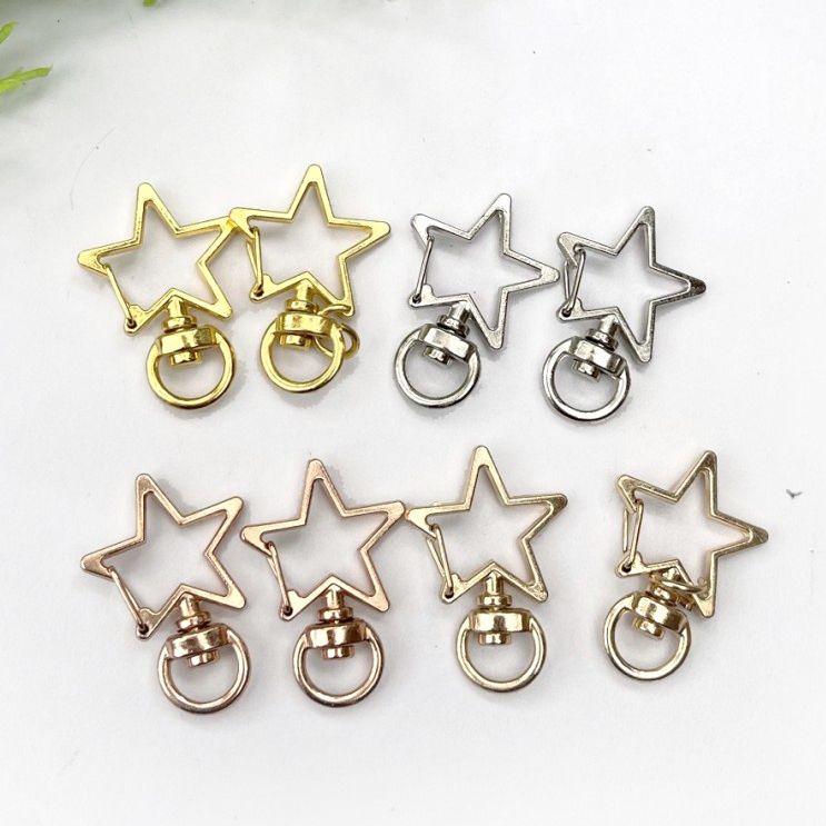 Aksesoris Tas Bintang Star Kecil Bag Charm SATUAN Gantungan Import Hitam Emas Gold Silver Perlengkap