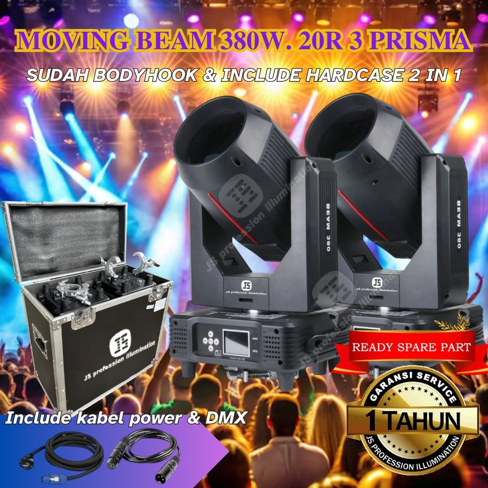 Beam JS 380Watt 2 pcs + hardcase