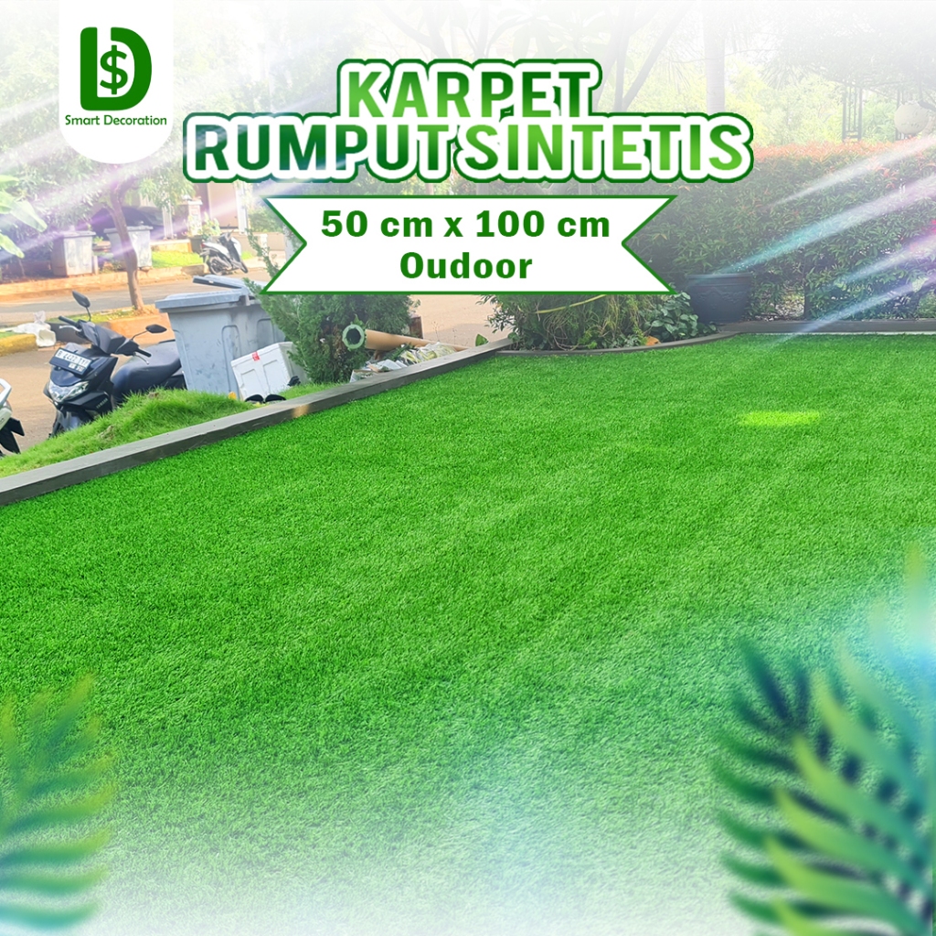 Karpet Rumput Sintetis Untuk Lantai Outdoor Ukuran Rumput Sintetis 50x100 Cm