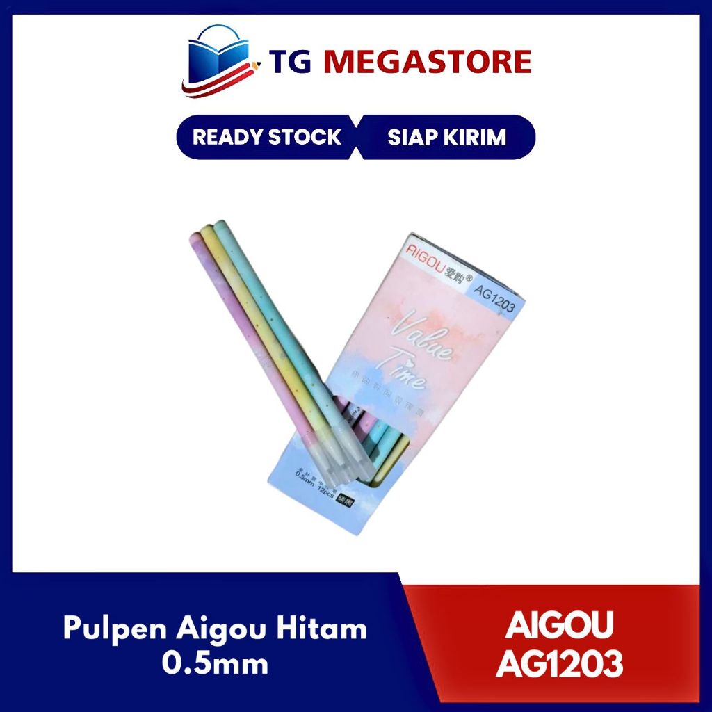 

Pulpen Aigou (AG1203) Hitam - 0.5mm