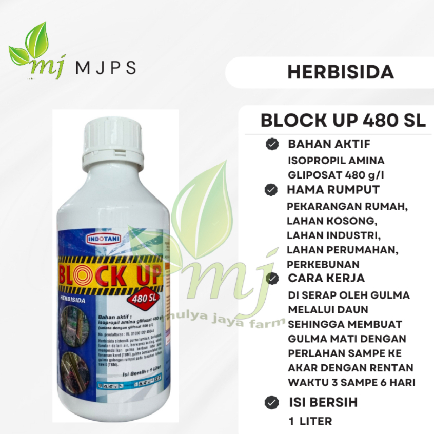 Herbisida block up 480 SL Atasi rumput dan Gulma sampe ke akar 1 Ltr