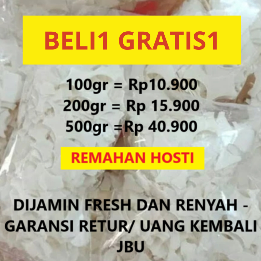 

Simping/Remah Roti Hosti Polos(BELI 1 GRATIS 1)