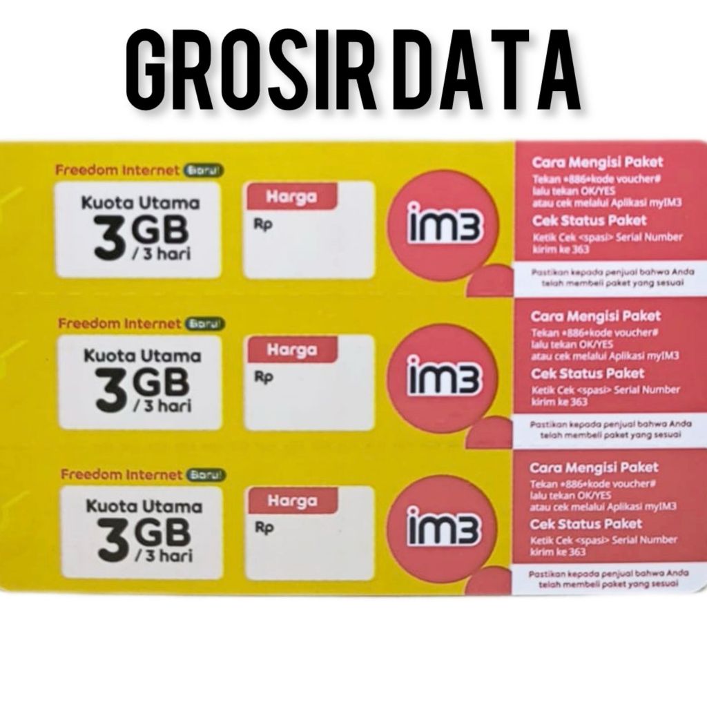 VOUCHER INDOSAT FREEDOM INTERNET 3GB 3HARI