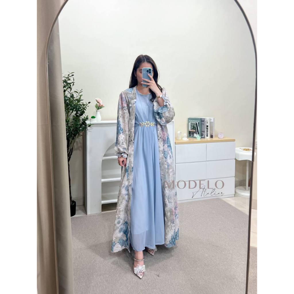 BESTPROMO BRIANNA KAFTAN SET OUTER / KAFTAN DRESS SET OUTER CERUTY PREMIUM / KAFTAN ETNIK LEBARAN