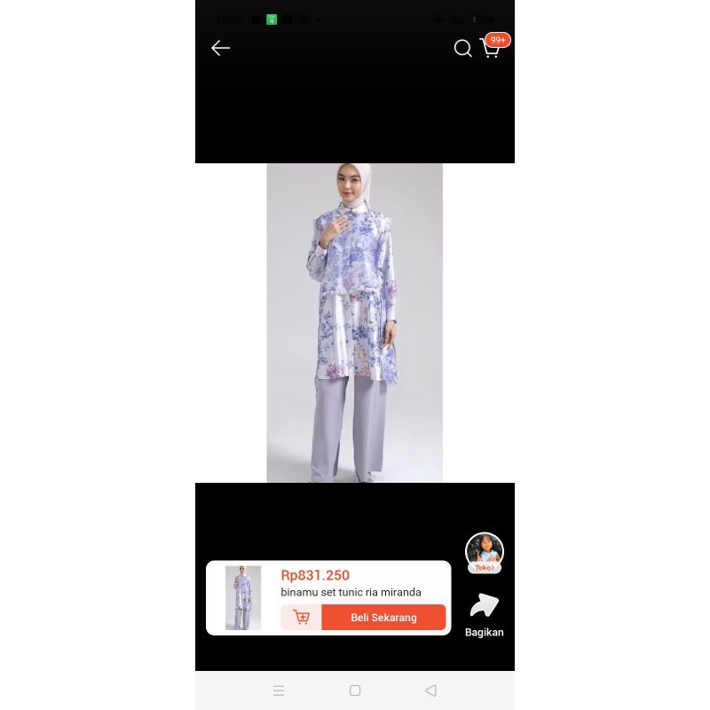 binamu set preloved ria miranda tunik dan outer
