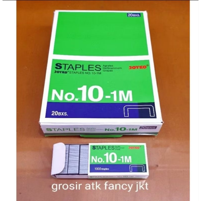 

( 50 pak / karton ) Staples Steples Isi Stapler Stepler Jepretan Cekrekan Neces Joyko No.10 -1M Kecil