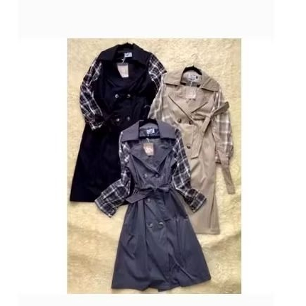 coat kombinasi kotak-kotak