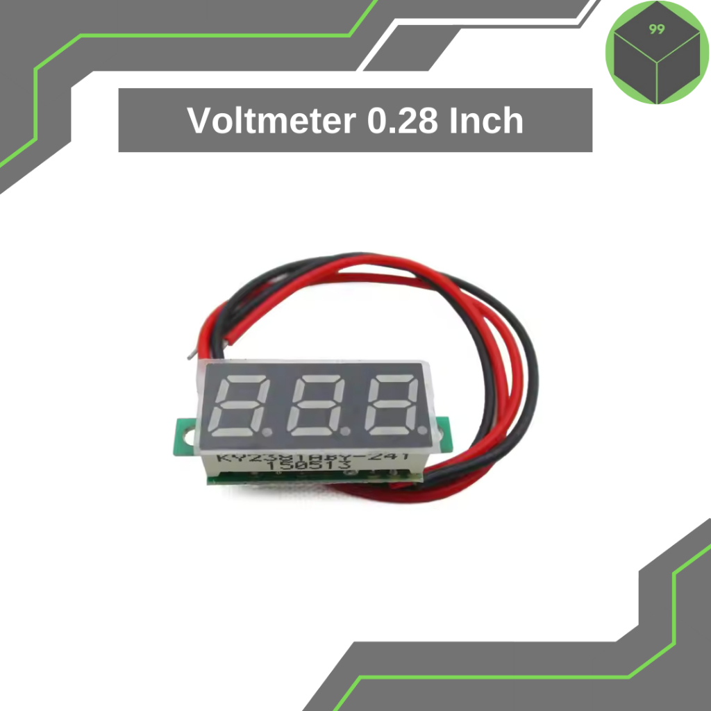 Voltmeter 4.5-30V DC 0,28 Inch 2 Kabel Mini Voltmeter 0,28 Inch