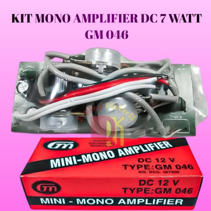 KIT GM 046 MINI MONO AMPLIFIER DC 12 VOLT TBA 820 7 WATT