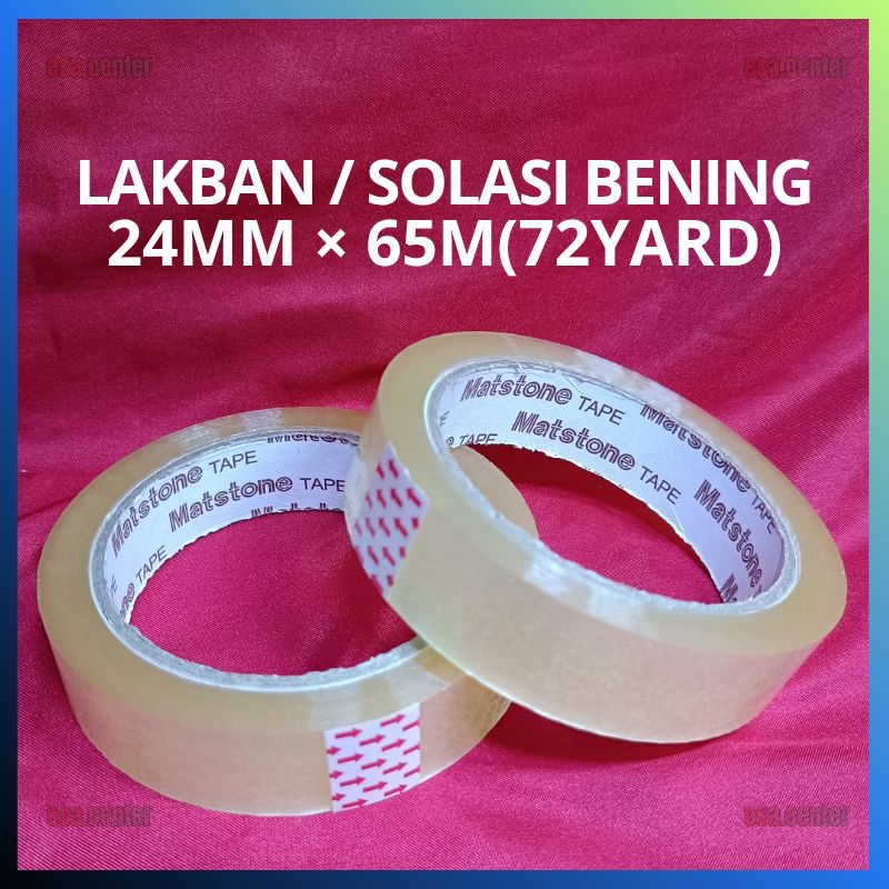 

Lakban Bening 24MM × 72yard / Isolasi Lakban Solasi Bening 24MM × 66METER Lakban (24mm)