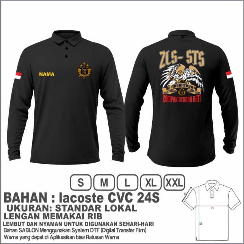 kaos ZLS-STS polo lengan panjang terbaru/polisi