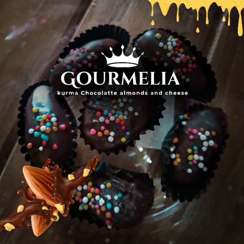 

Gourmelia Kurma coklat Isian Keju, kurma isian Almond