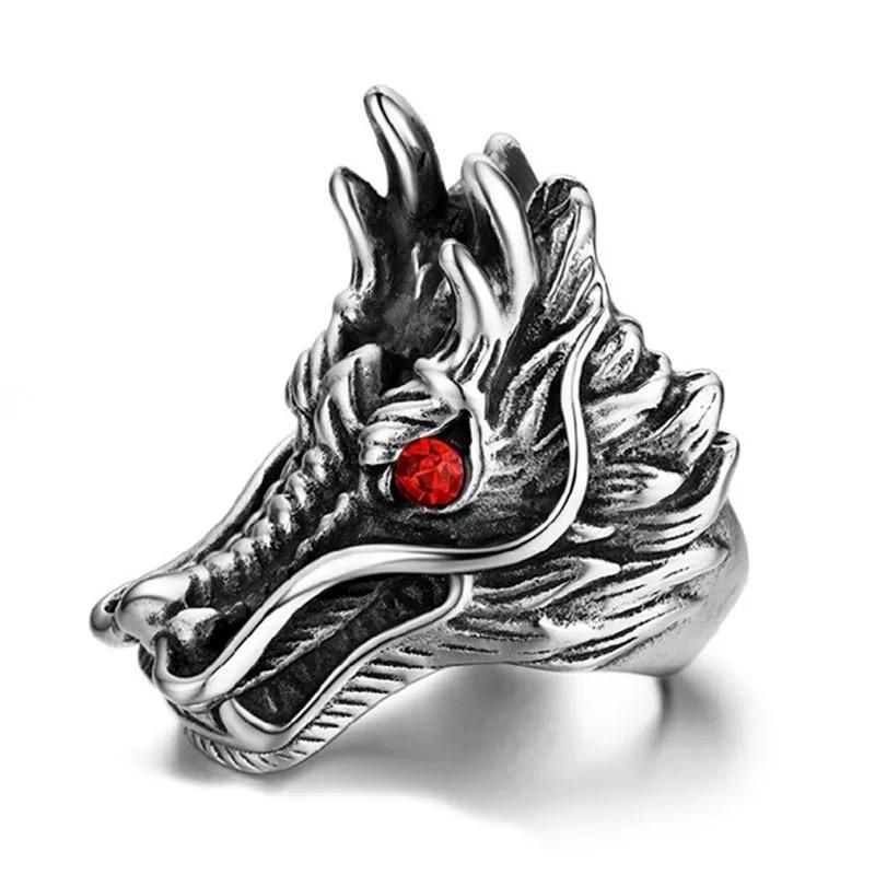 Cincin Keren Pria Motif Kepala Naga Model Terbaru